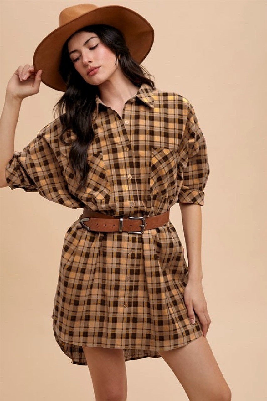 Plaid Oversized Shirt Dress Plaid Oversized Shirt Dress