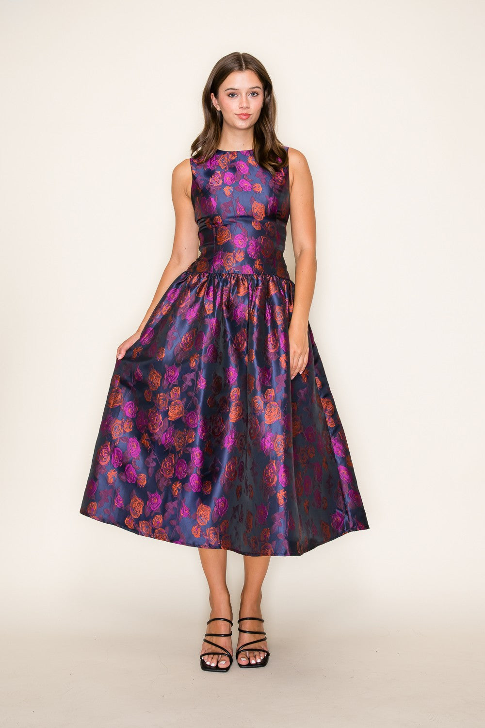 Boat Neck Jacquard Midi Dress – Kirby's Kloset