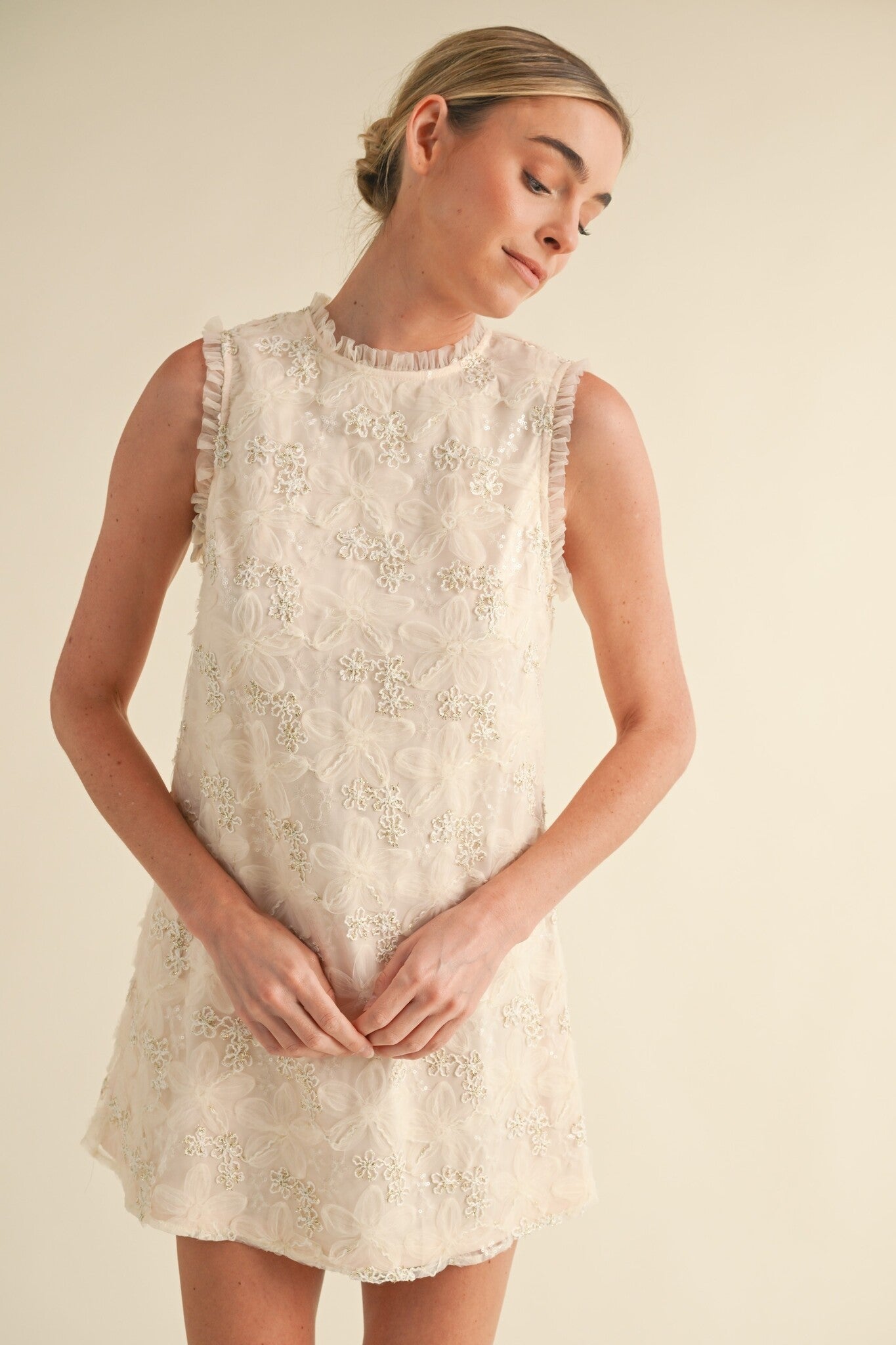Textured Applique Shift Dress Kirby's Kloset Textured Applique Shift Dress Kirby's Kloset