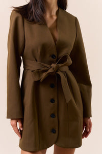 Belted Button-Down Dress