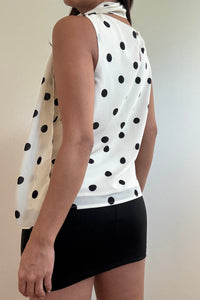 Polka Dot Top with Scarf