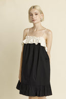 Colorblock Ruffle Babydoll Dress