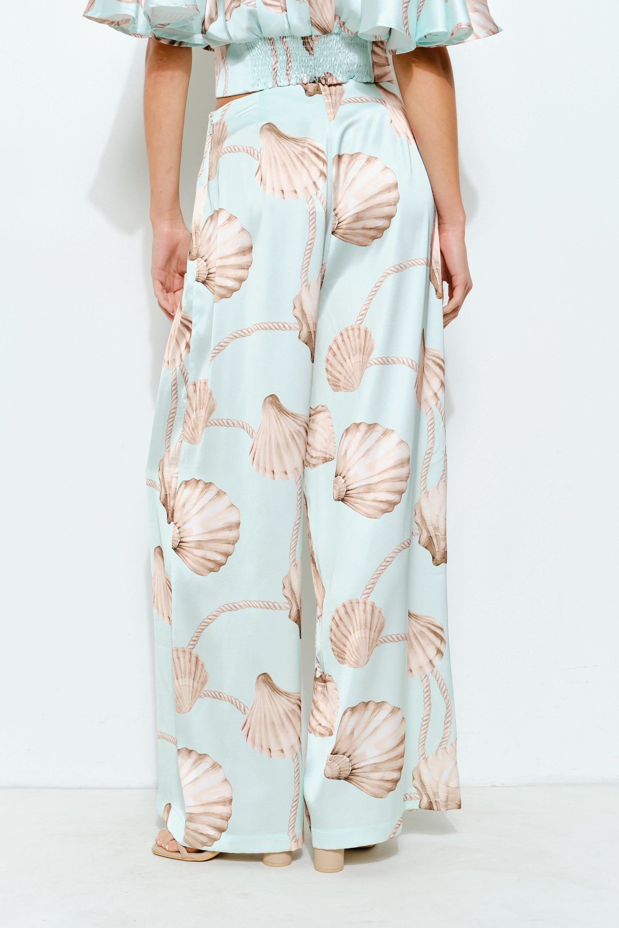 Satin Shell Print Pants