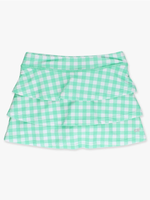 Gingham Tiered Active Skort