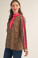 Front Zip Up Leopard Top