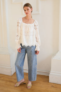 Lace Square Neck Blouse