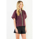 Polka Dot Puff Sleeve Top