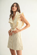 Ruffle Detailed Denim Dress