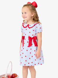 Apple Gingham Short Sleeve Dress