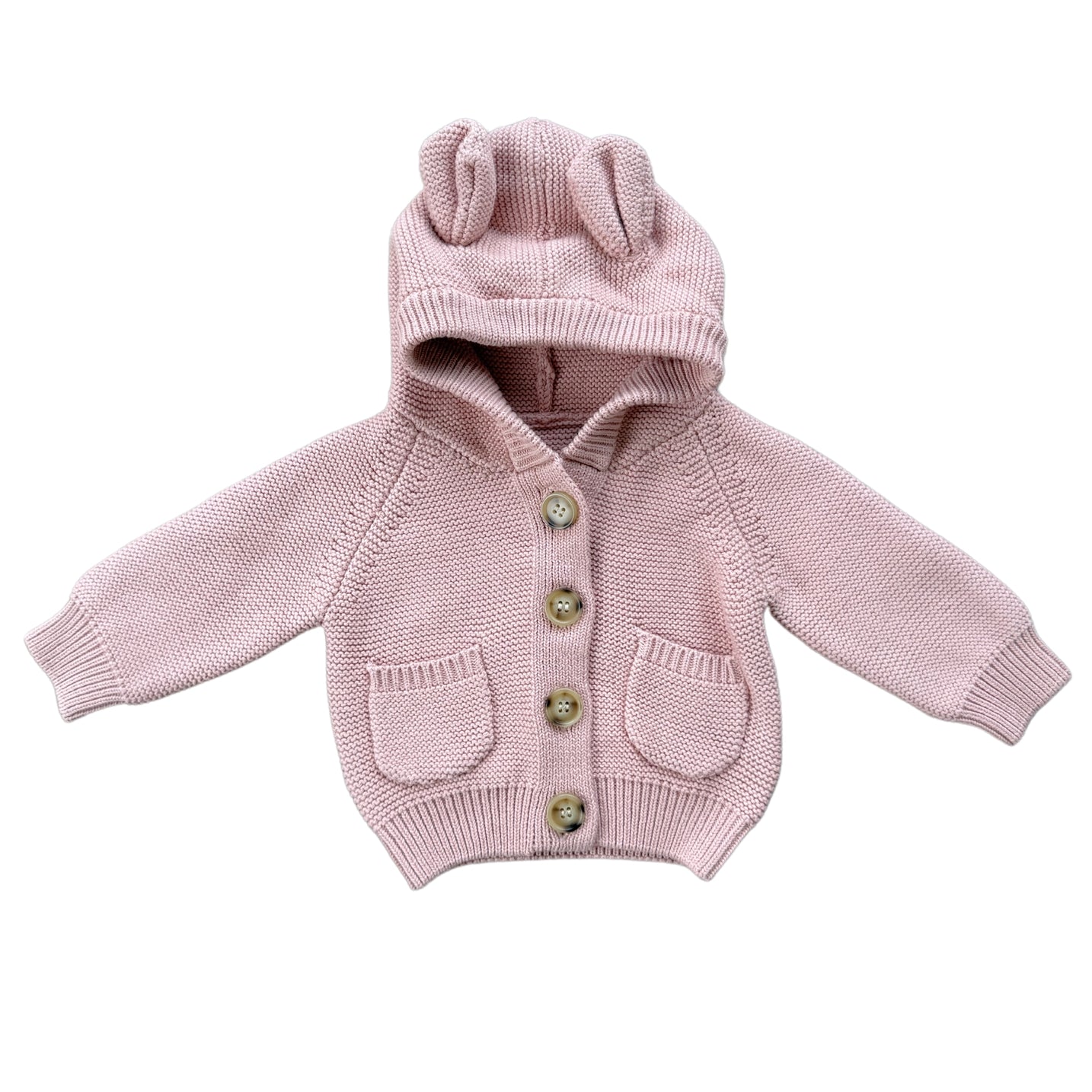 Pink Bear Knit Hoodie