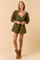Puff Sleeve Romper