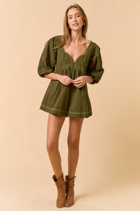 Puff Sleeve Romper