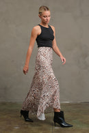 Asymmetrical Hem Leopard Skirt