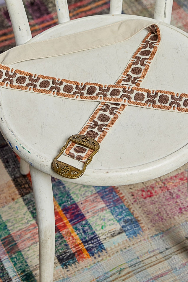 Vintage Geo Brown Buckle Belt