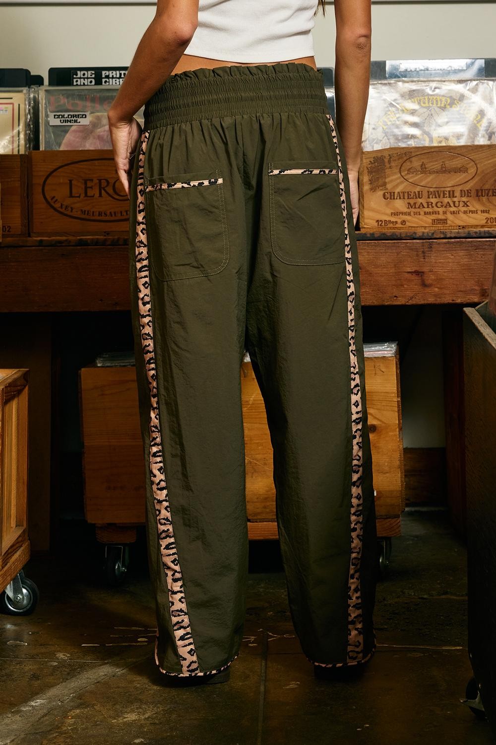 Cheetah Striped Windbreaker Pants