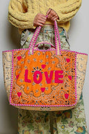 LOVE Bandana Quilted Tote Bag