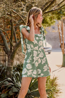 Tie-Strap Floral Romper