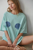 Shell Print Oversized Tee