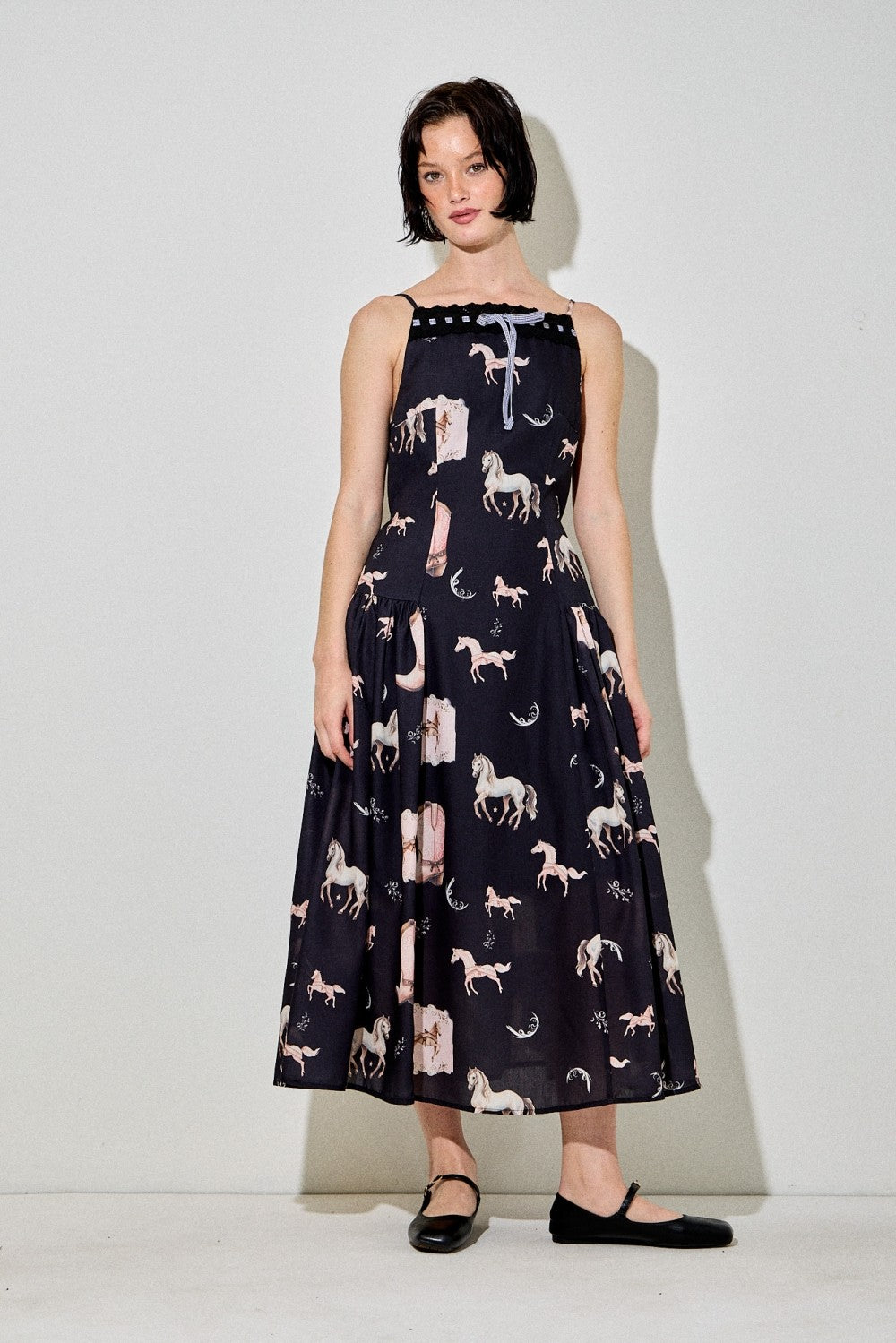 Western Print Midi Dress