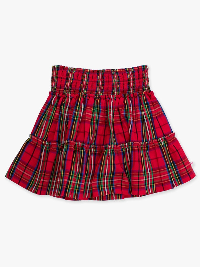 Plaid Smocked Twirl Skirt