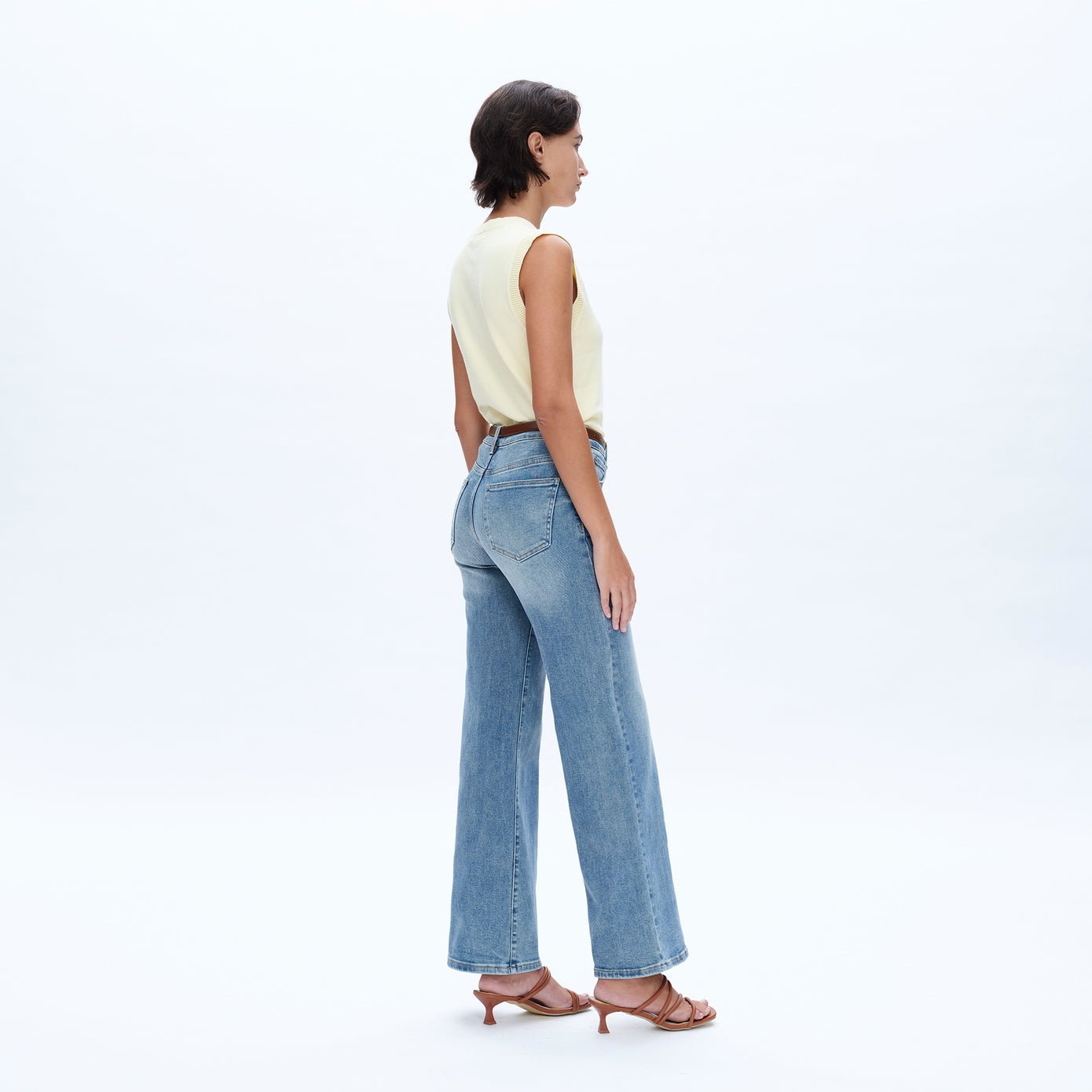 Mid Rise Straight Leg Jeans