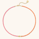 Lucky Fish Beaded Necklace- Pink/Orange
