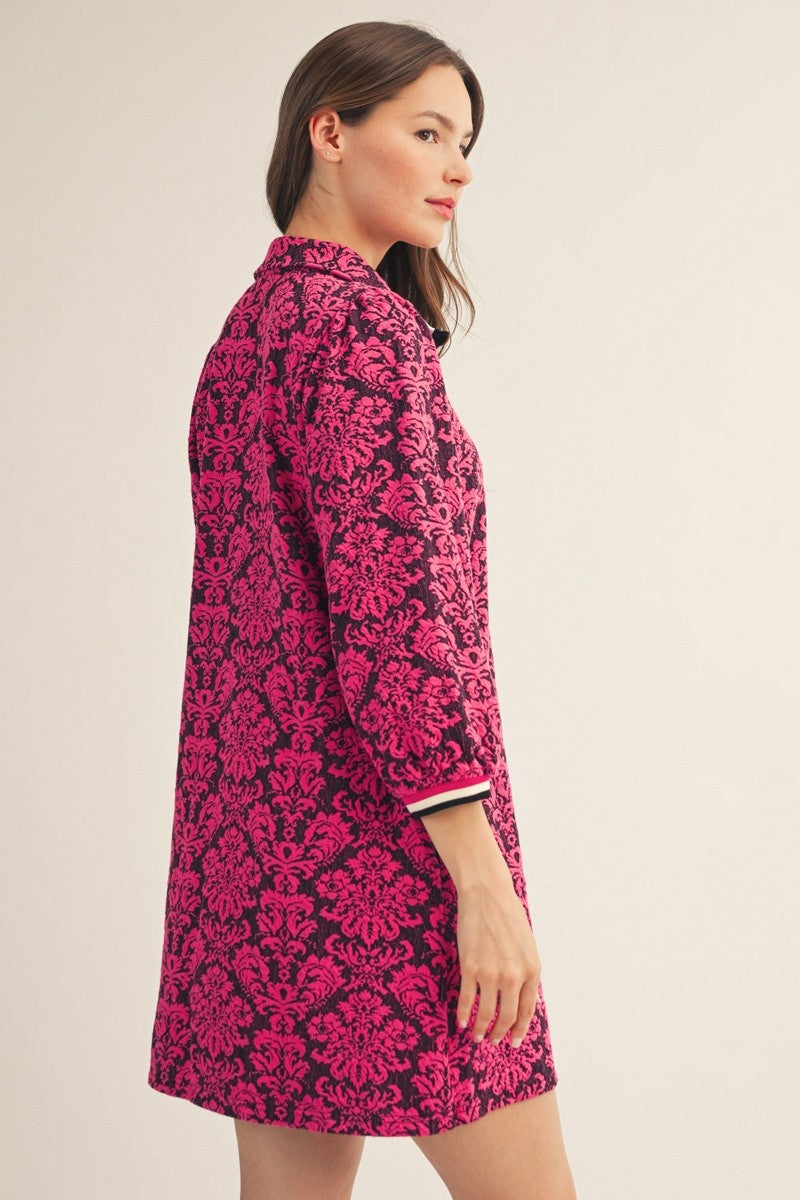 Baroque Floral Pattern Dress