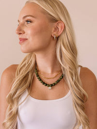 Kennedy Beaded Necklace- Olive