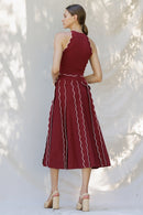 Contrast Trim Scalloped Skirt