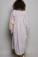 Colorful Embroidered Woven Dress
