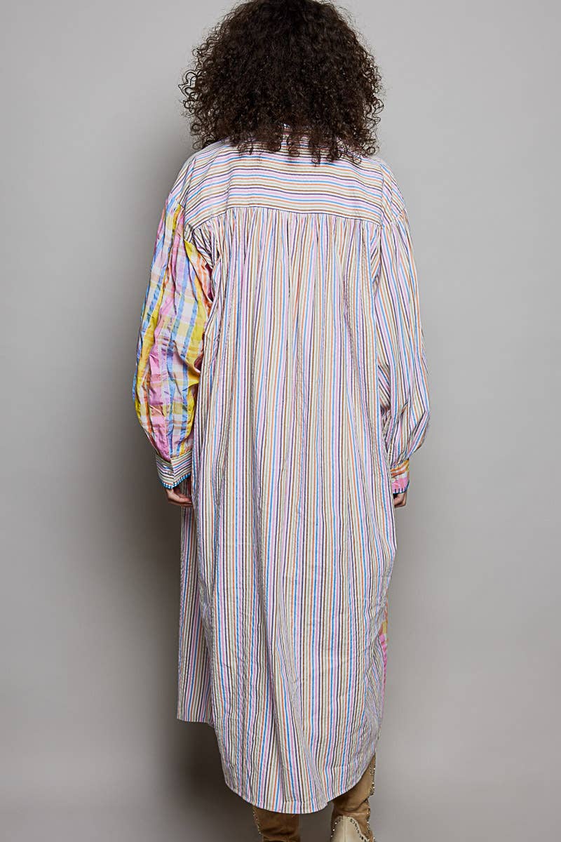 Colorful Embroidered Woven Dress