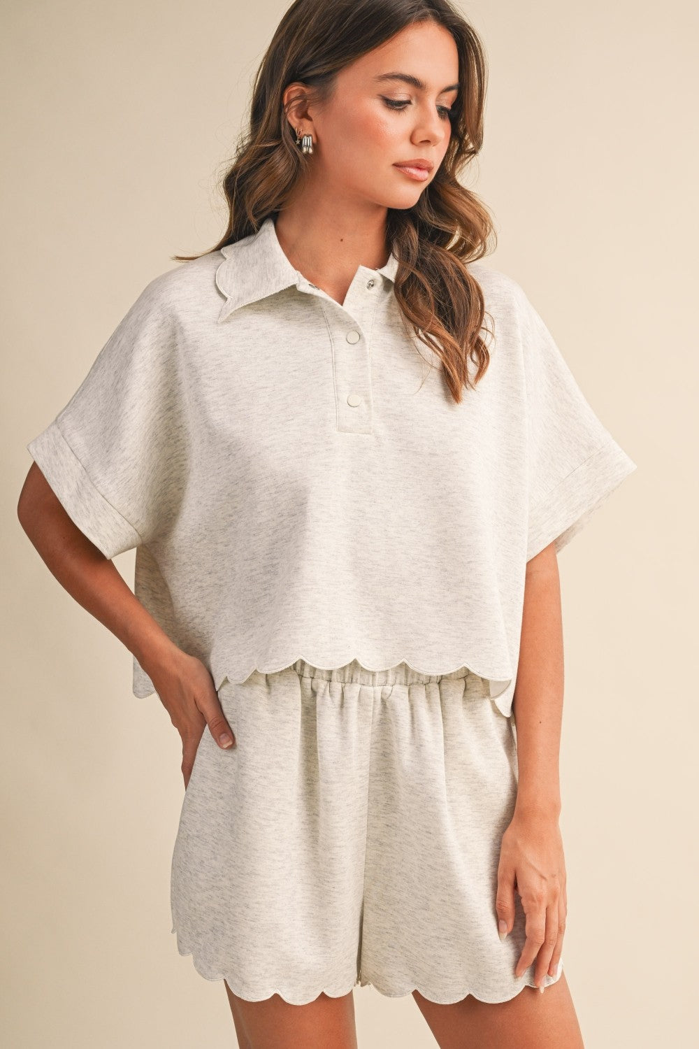 Scallop Collared Top & Short Set