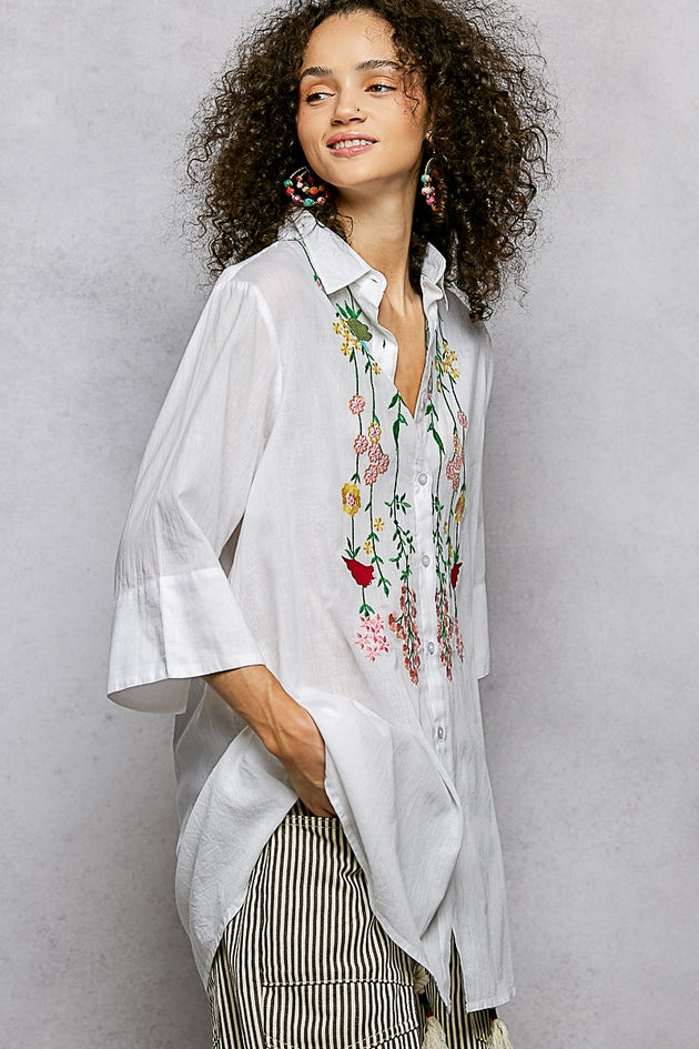 Embroidered White Tunic