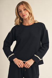 Scallop Detail Sweatshirt