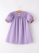 Purple Halloween Smocked Dress