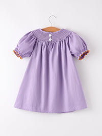 Purple Halloween Smocked Dress
