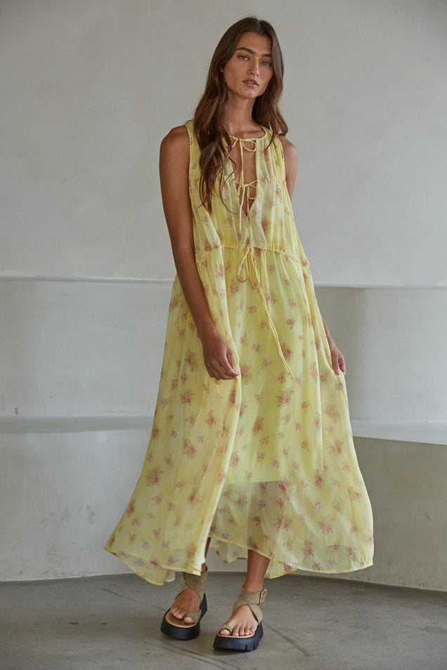 Sleeveless Floral Midi Dress