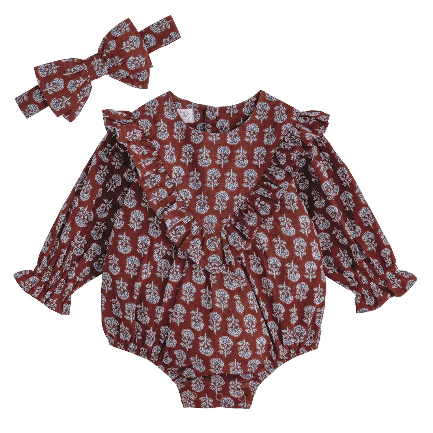 Rust Floral Bubble & Headband Set