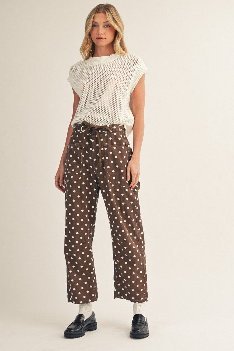 Polka Dot Barrel Pant