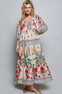 Boho Deep V Maxi Dress