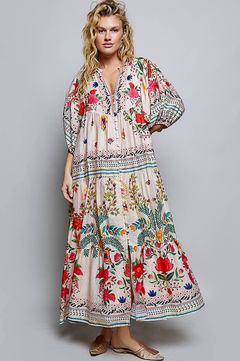 Boho Deep V Maxi Dress