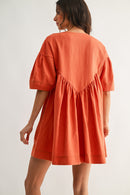 Embroidered Linen Tunic Dress