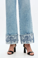 Flora High Rise Wide Leg Jeans