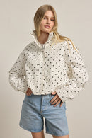 Polka Dot Drawstring Jacket