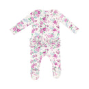Little Roses Ruffle Zipper Footie