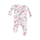 Little Roses Ruffle Zipper Footie