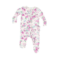 Little Roses Ruffle Zipper Footie