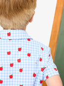 Apple Gingham Short Sleeve Button Down Shirt