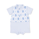 Blue Argyle Playsuit