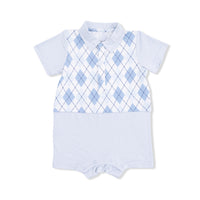 Blue Argyle Playsuit